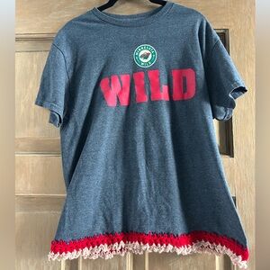 Minnesota Wild crochet trim shirt